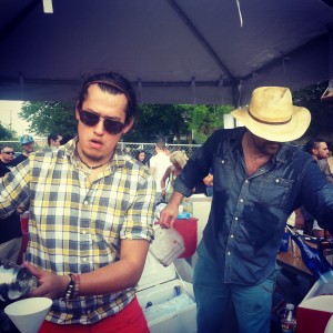 Standard Pour's Armando Guillen and Brian McCullough battle the crush at Margarita Meltdown 2013 in Oak Cliff.