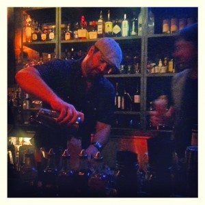 Standard Pour's Brian McCullough, cranking out Mexican Standoffs.