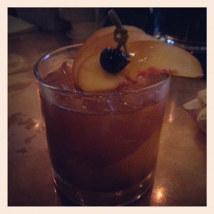 Brad Bowden of The People's Last Stand infused Clyde Mays with smoked peaches for his entry.