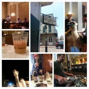 Clockwise, from upper left: Esquire's David Wondrich at a Tales workshop; The Old Absinthe House; French Quarter llama sighting; The 86 Co.'s Jason Kosmas; Italian amaro producer Orietta Varnelli; a freakin' camel; a TOTC cocktail.